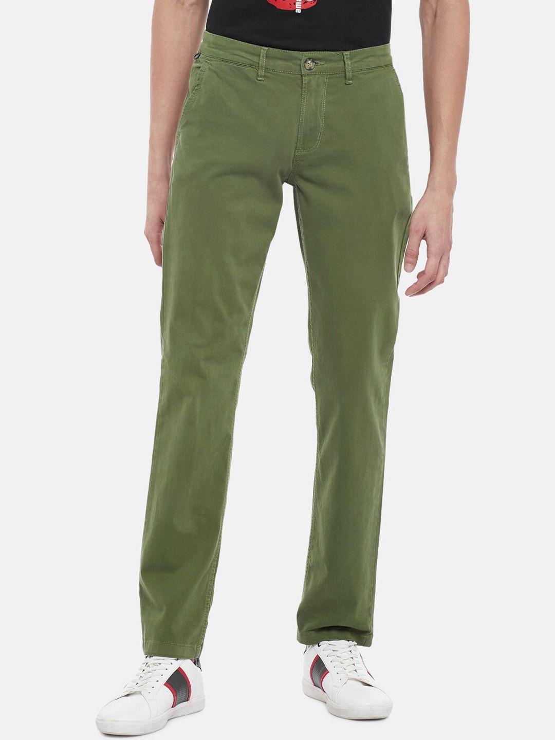 urban ranger by pantaloons men olive green slim fit chinos trousers