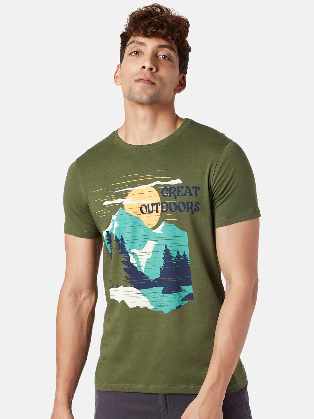 urban ranger by pantaloons men printed slim fit t-shirt