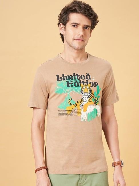 urban ranger by pantaloons natural cotton slim fit printed t-shirt