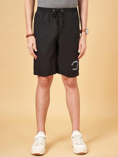 urban ranger by pantaloons pirate black cotton slim fit shorts