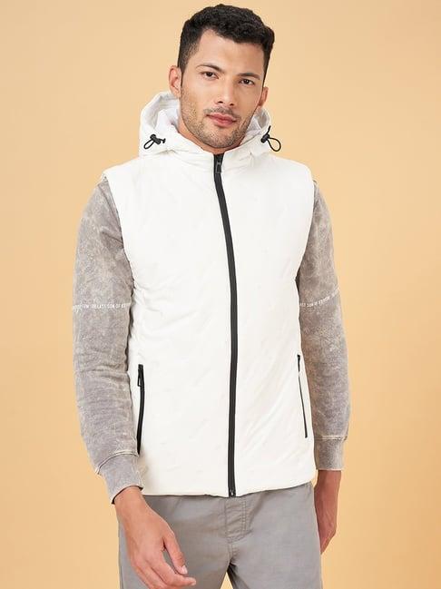 urban ranger by pantaloons white regular fit hooded jacket