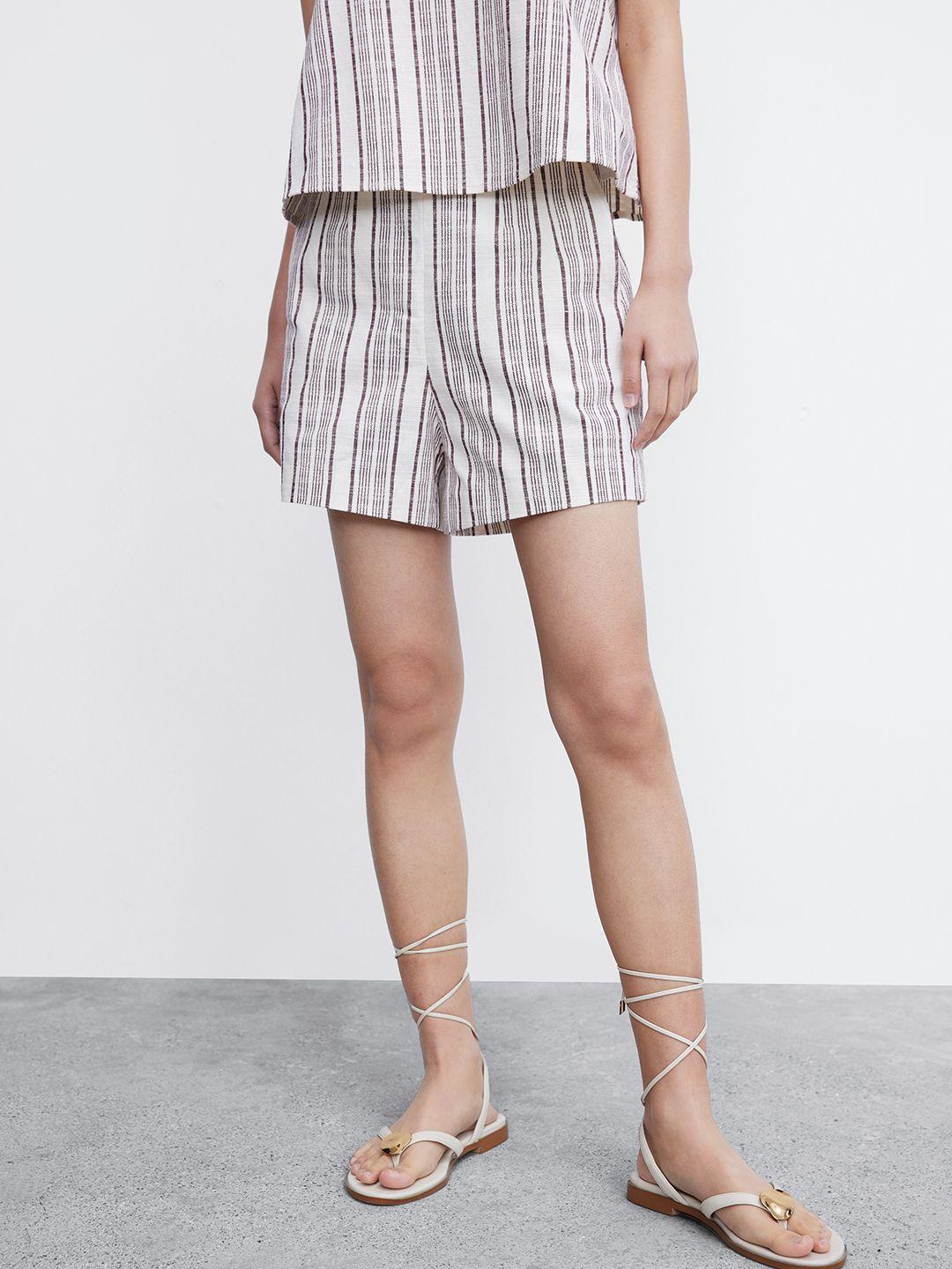 urban revivo women striped shorts