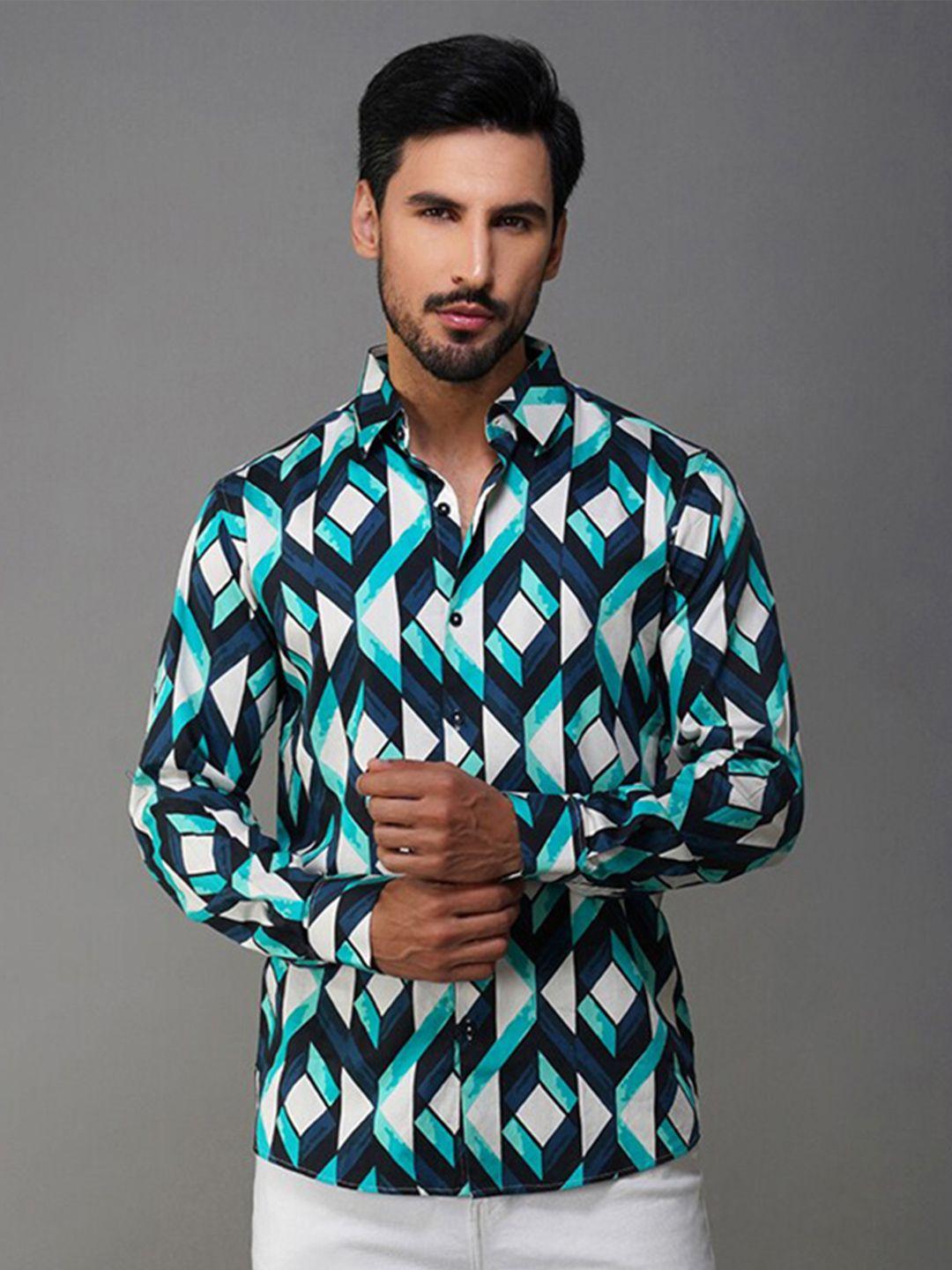 urban scissors  slim fit opaque printed casual shirt