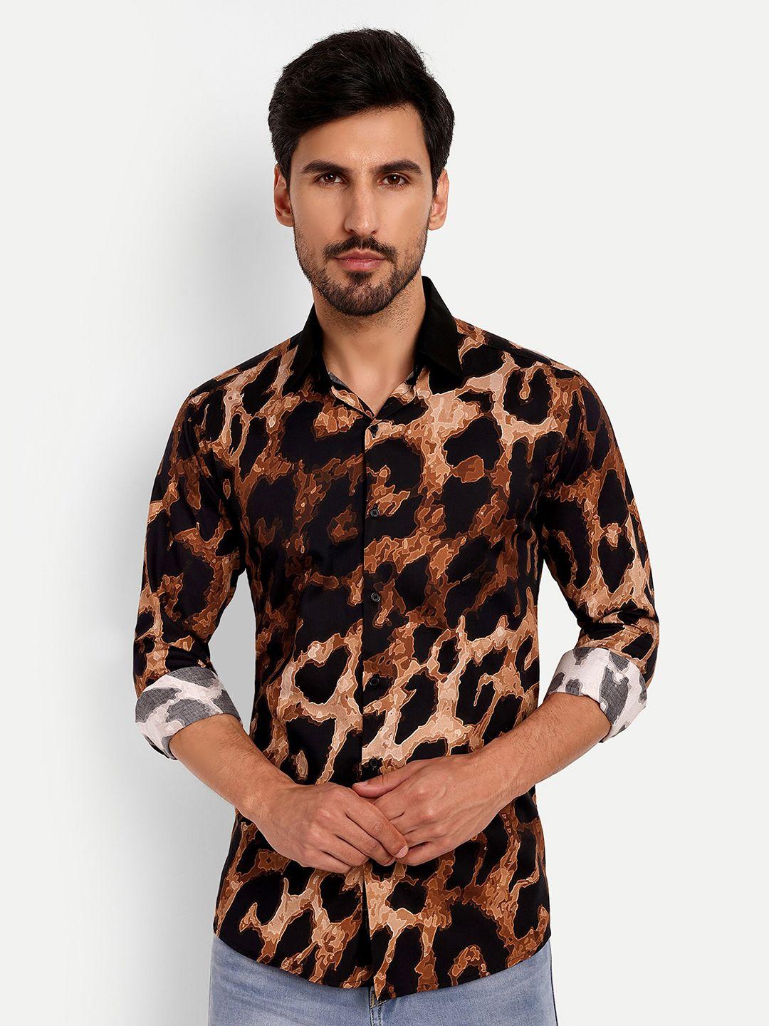 urban scissors animal printed indian slim slim fit pure cotton casual shirt