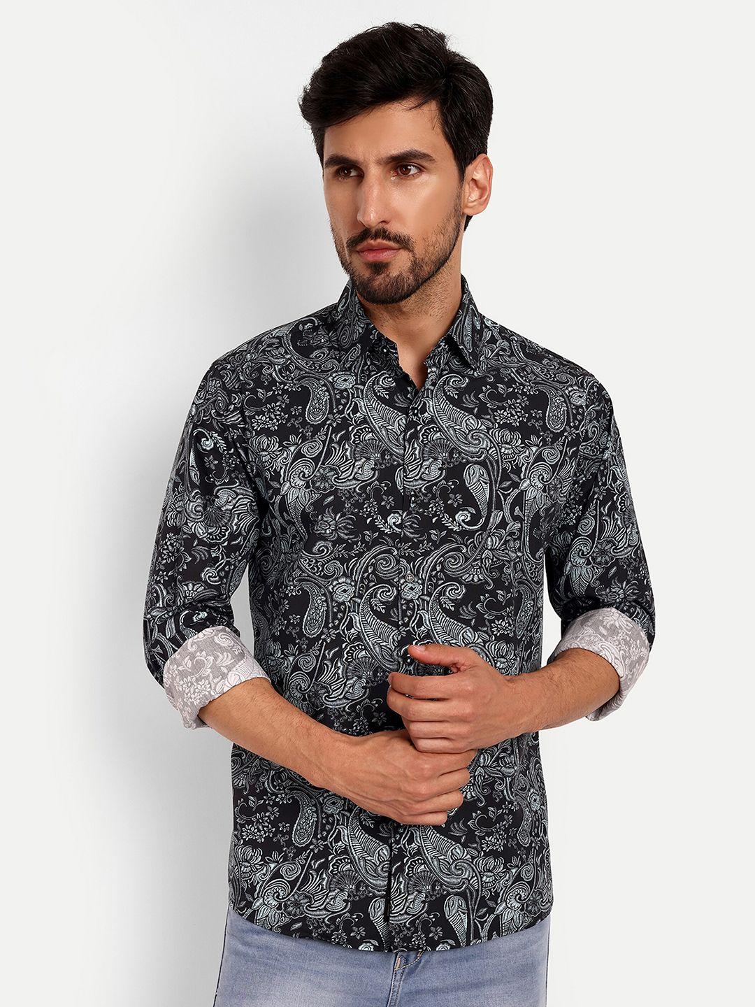 urban scissors ethnic printed indian slim slim fit pure cotton casual shirt