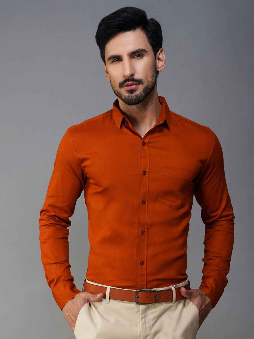 urban scissors india slim fit spread collar pure cotton formal shirt