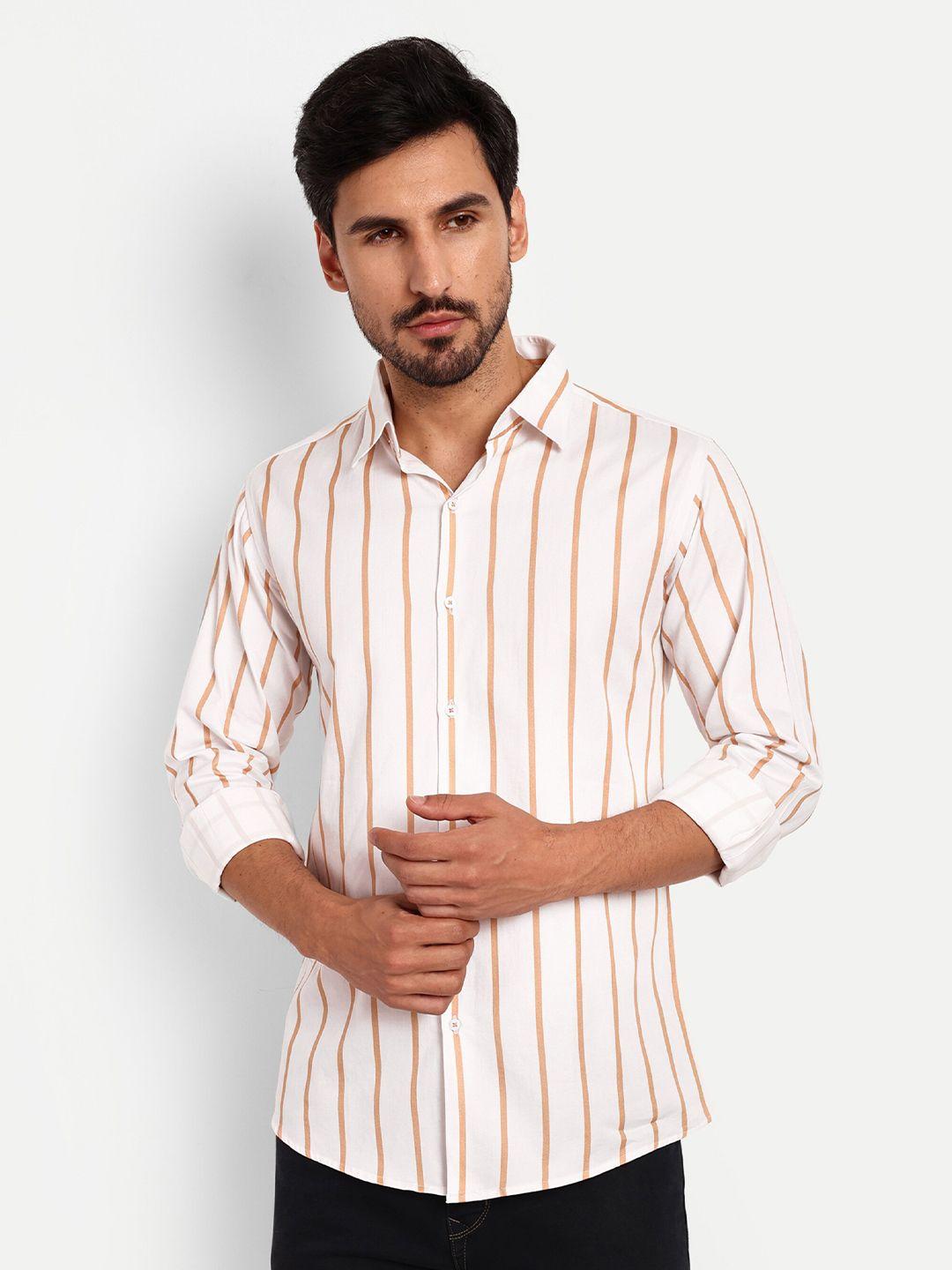 urban scissors india slim fit striped pure cotton casual shirt