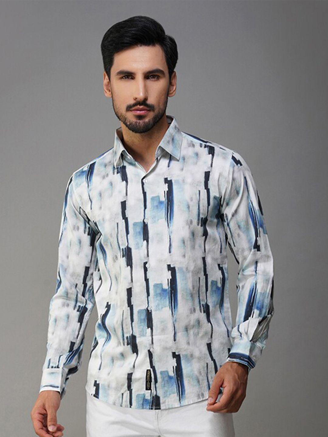 urban scissors slim fit opaque printed casual shirt