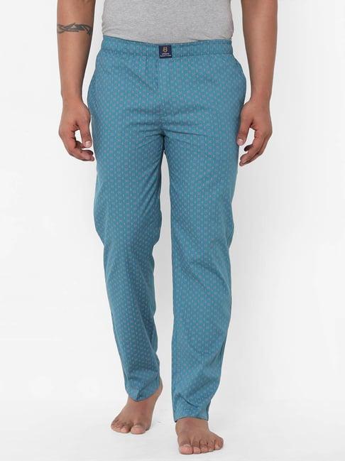 urban scottish blue regular fit printed lounge pants