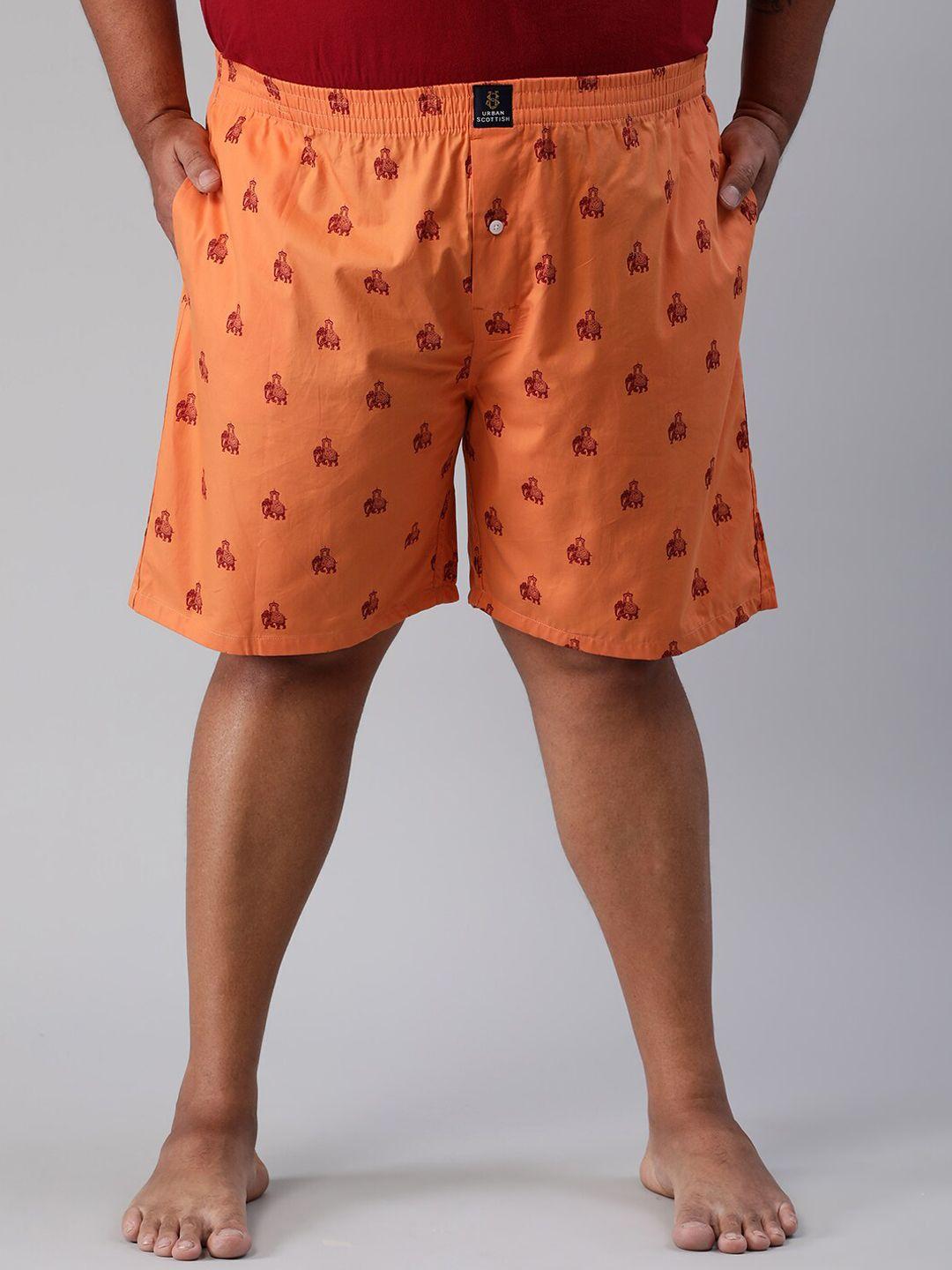 urban scottish men plus size printed pure cotton boxer