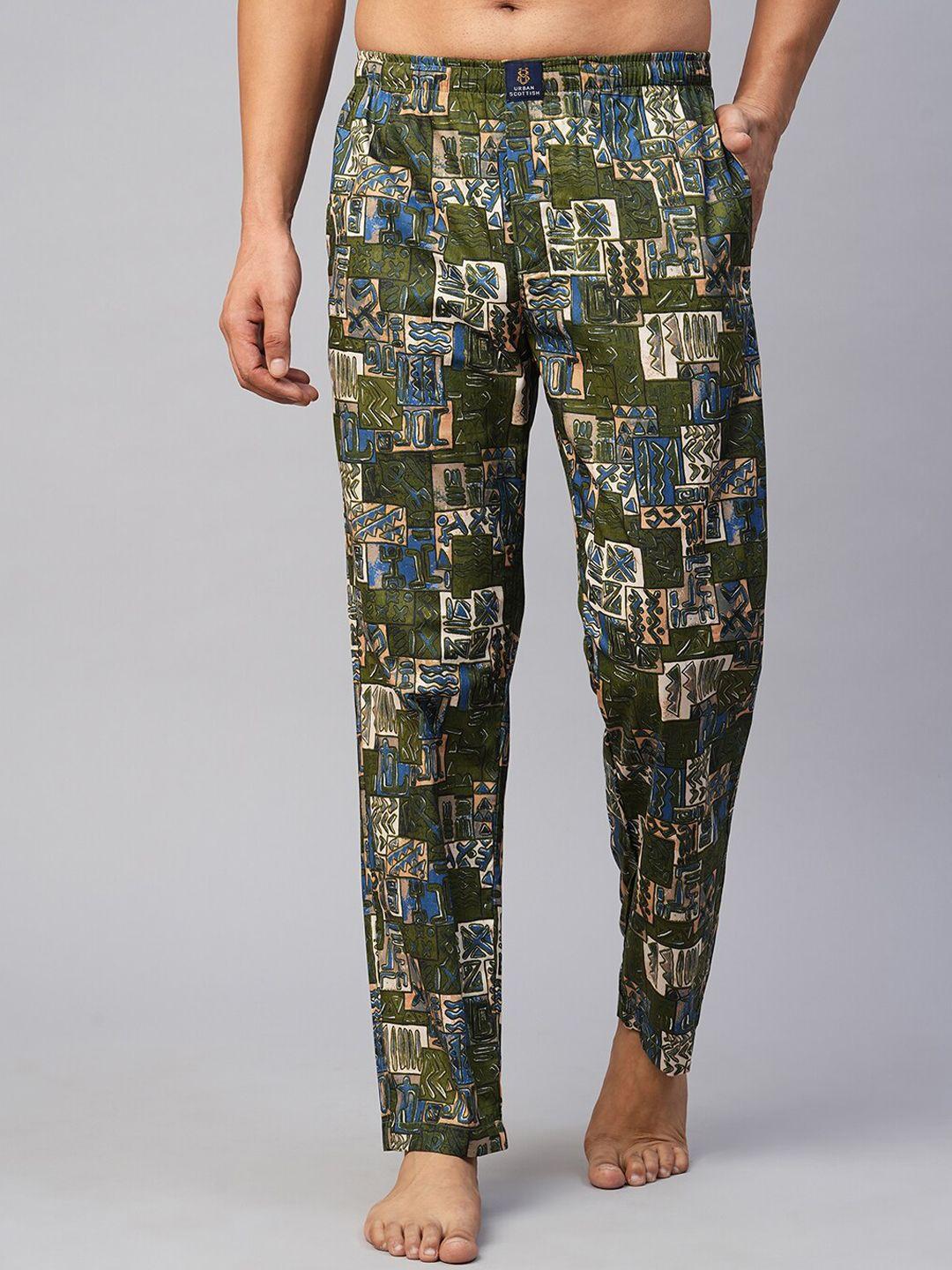 urban scottish men printed cotton lounge pants