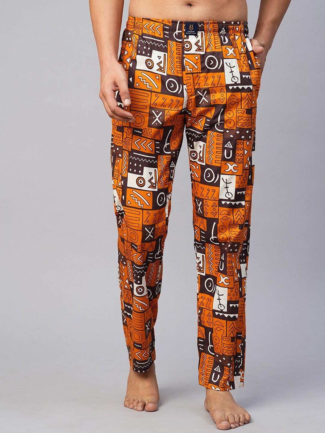 urban scottish men printed cotton lounge pants