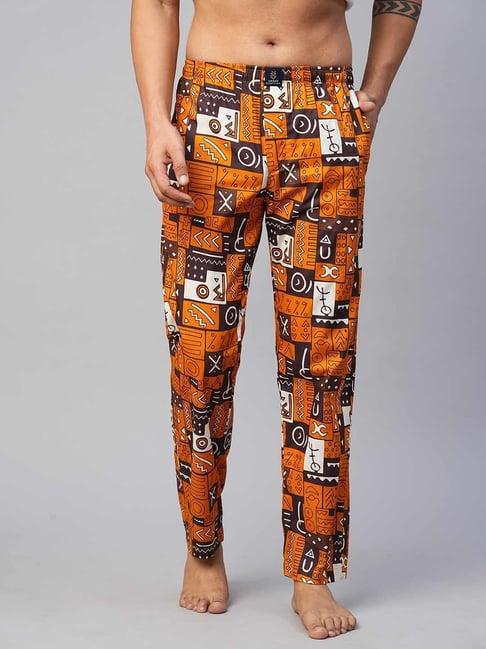 urban scottish multicolored regular fit printed lounge pants