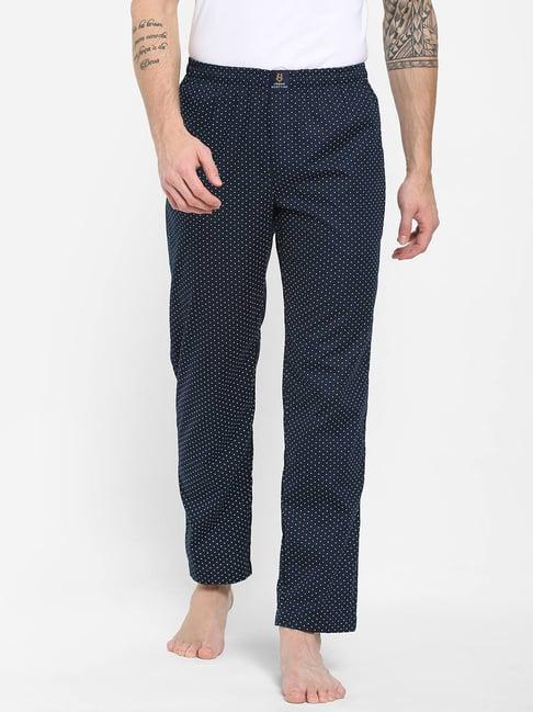 urban scottish navy regular fit printed lounge pants