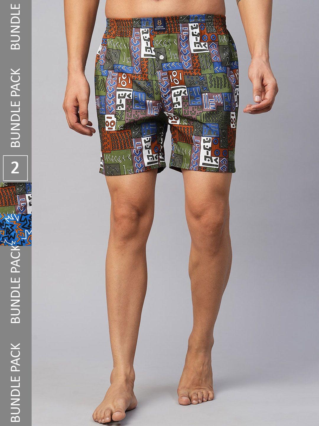 urban scottish pack of 2 pure cotton abstract printed boxers-usbx2428