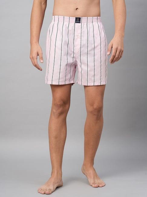 urban scottish pink regular fit striped boxers