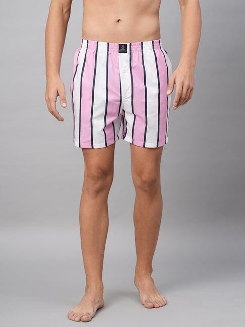 urban scottish pink regular fit striped boxers