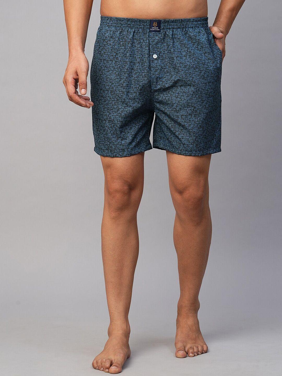 urban scottish printed pure cotton boxers usbx037