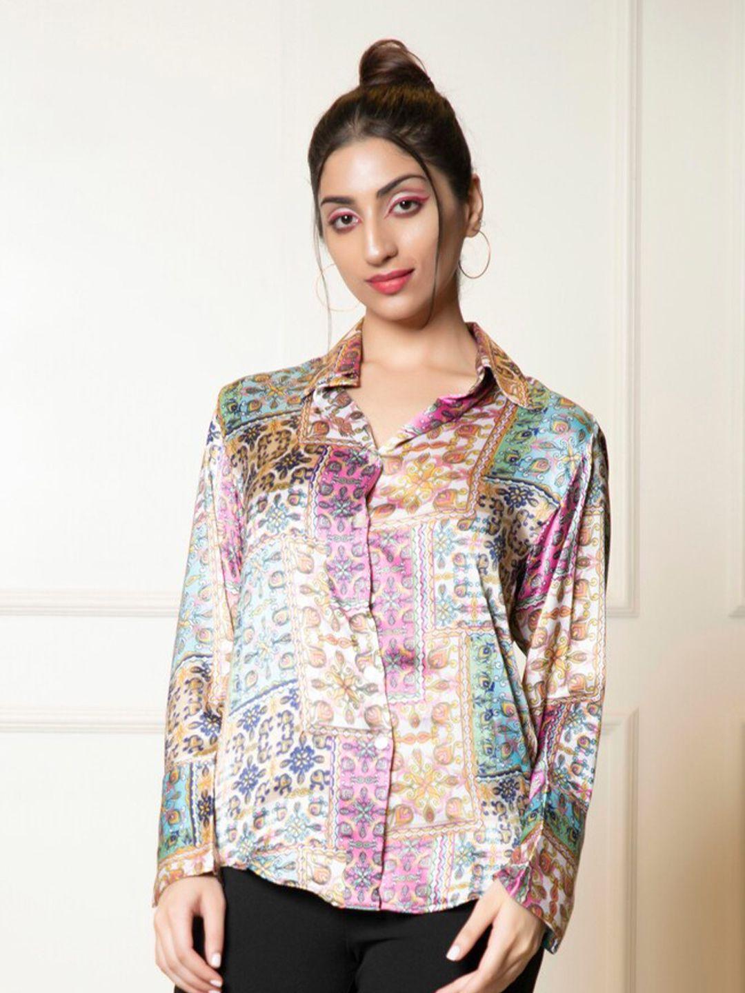 urban sundari classic floral printed casual shirt