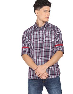 urban texture tartan check casual shirt