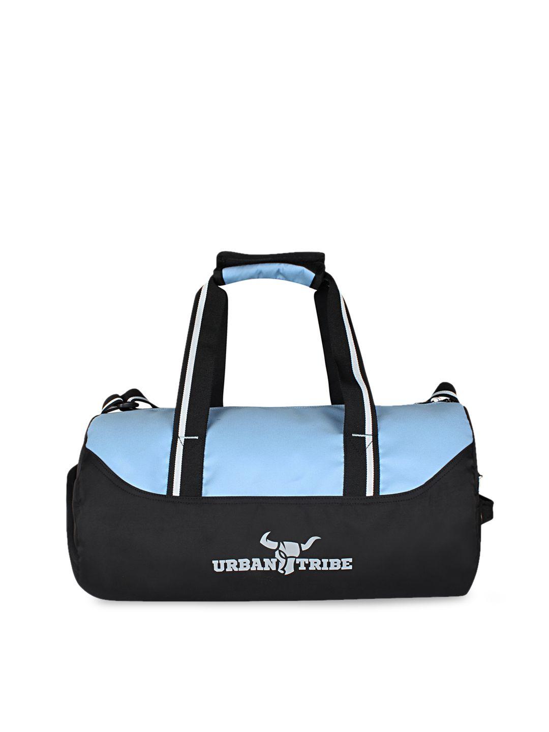 urban tribe navy blue & black colourblocked bolt gym duffel bag