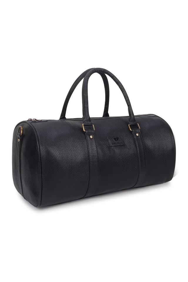 urbane faux leather zipper closure unisex duffle bag