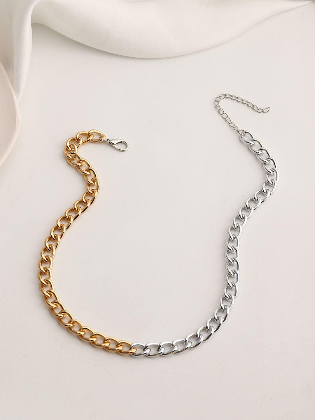 urbanic gold & silver dual toned linked chain