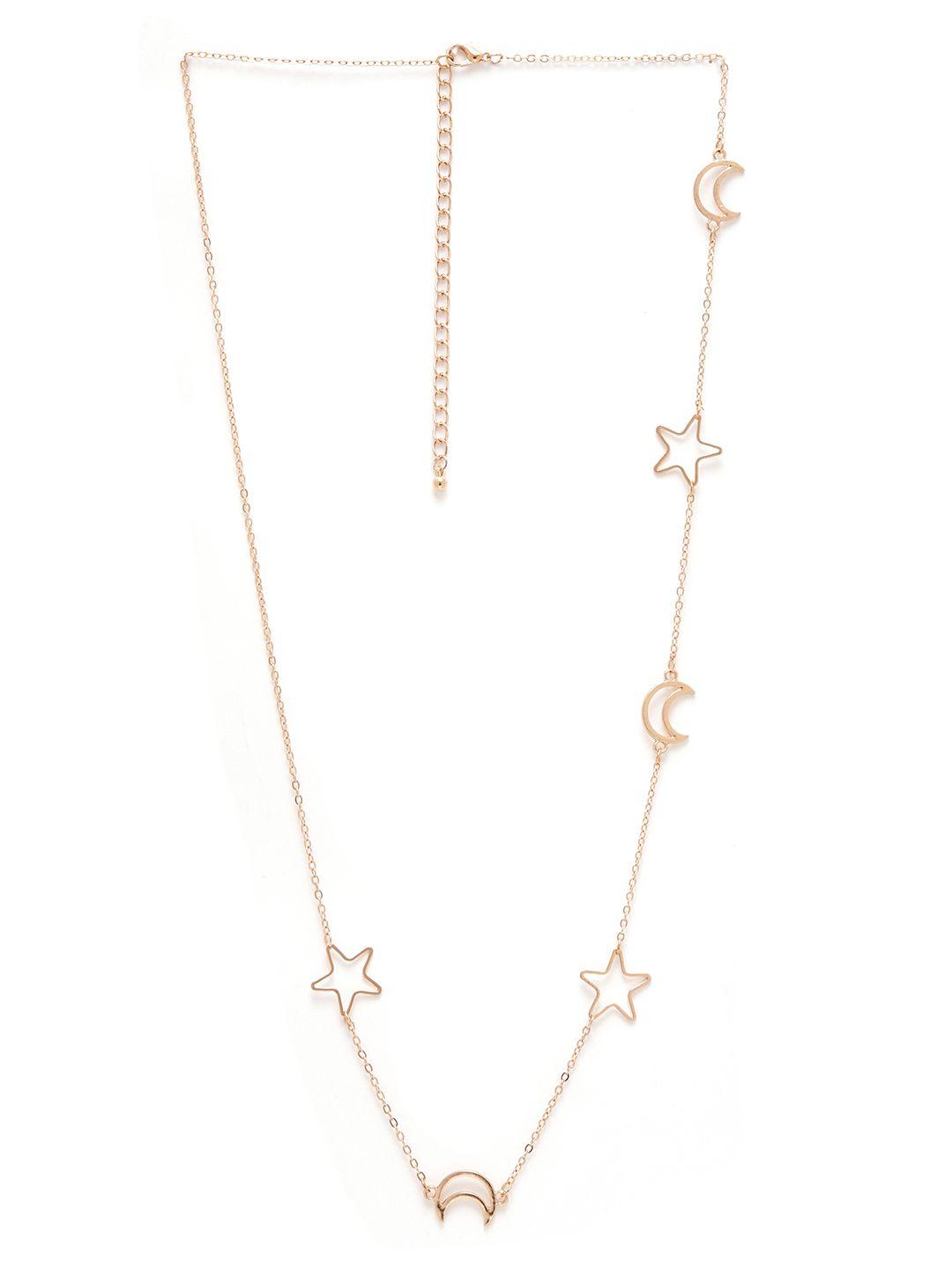 urbanic gold-toned linked chain necklace with multiple charms