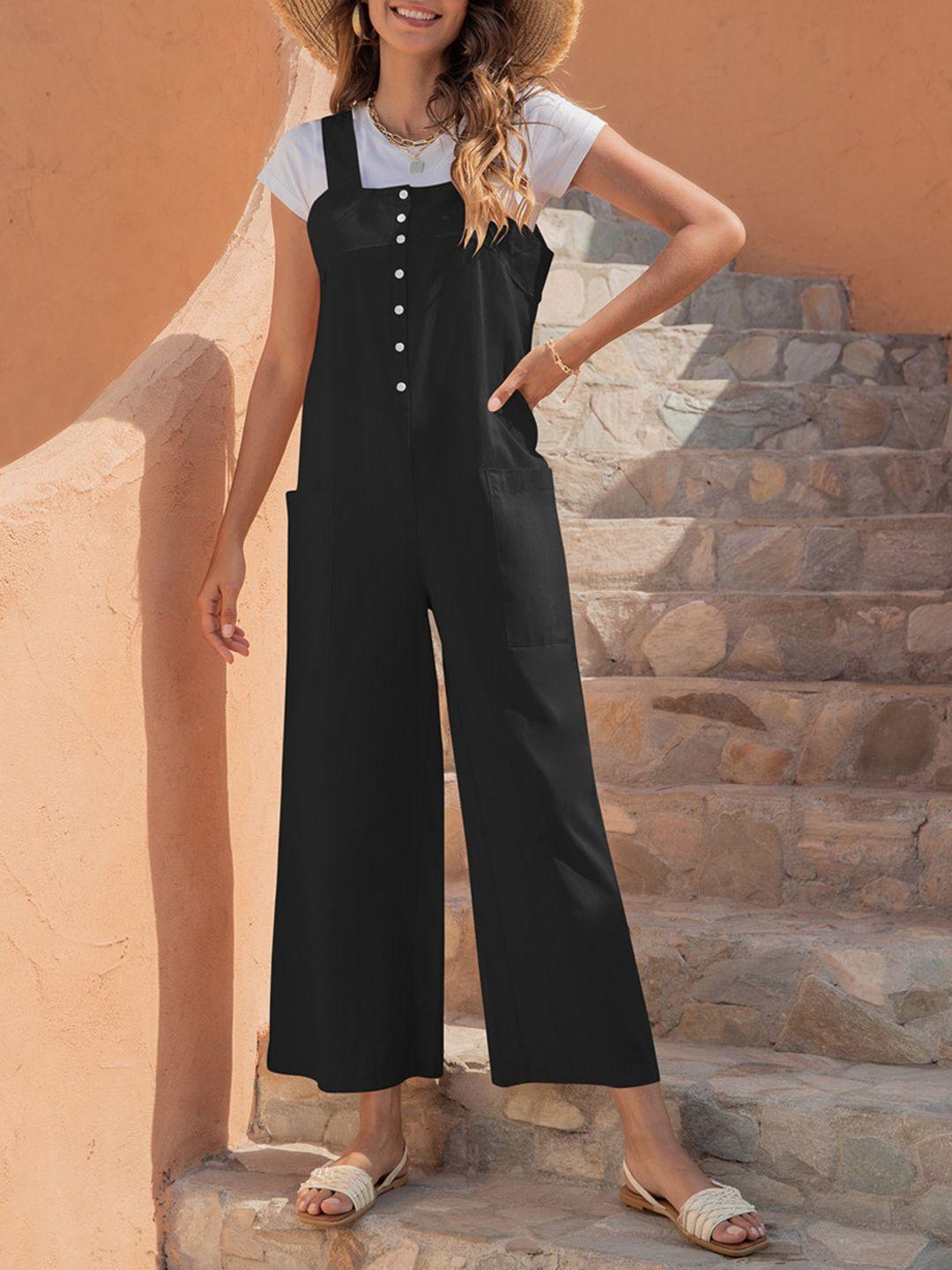 urbanic black solid basic jumpsuit