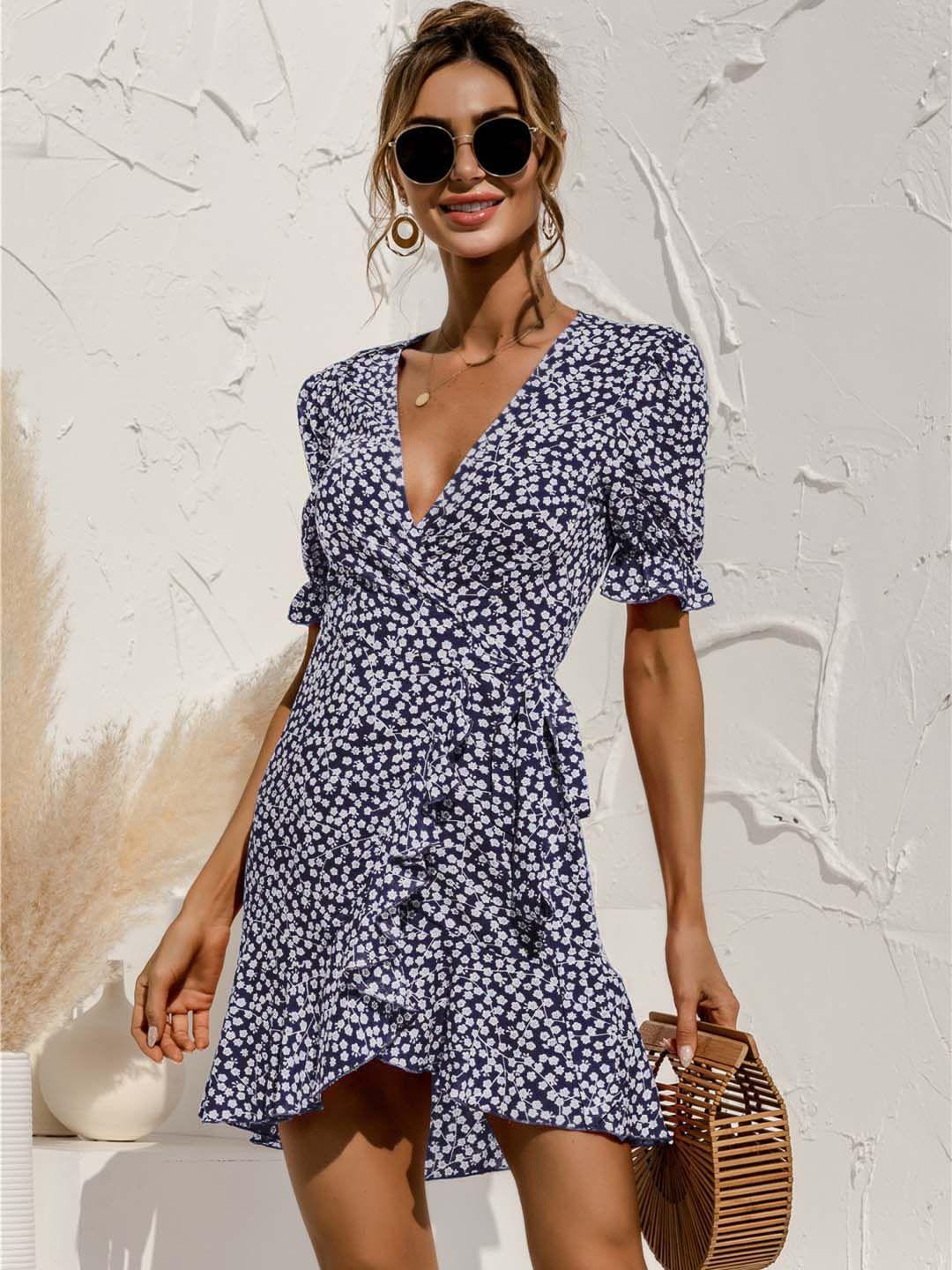 urbanic blue floral dress