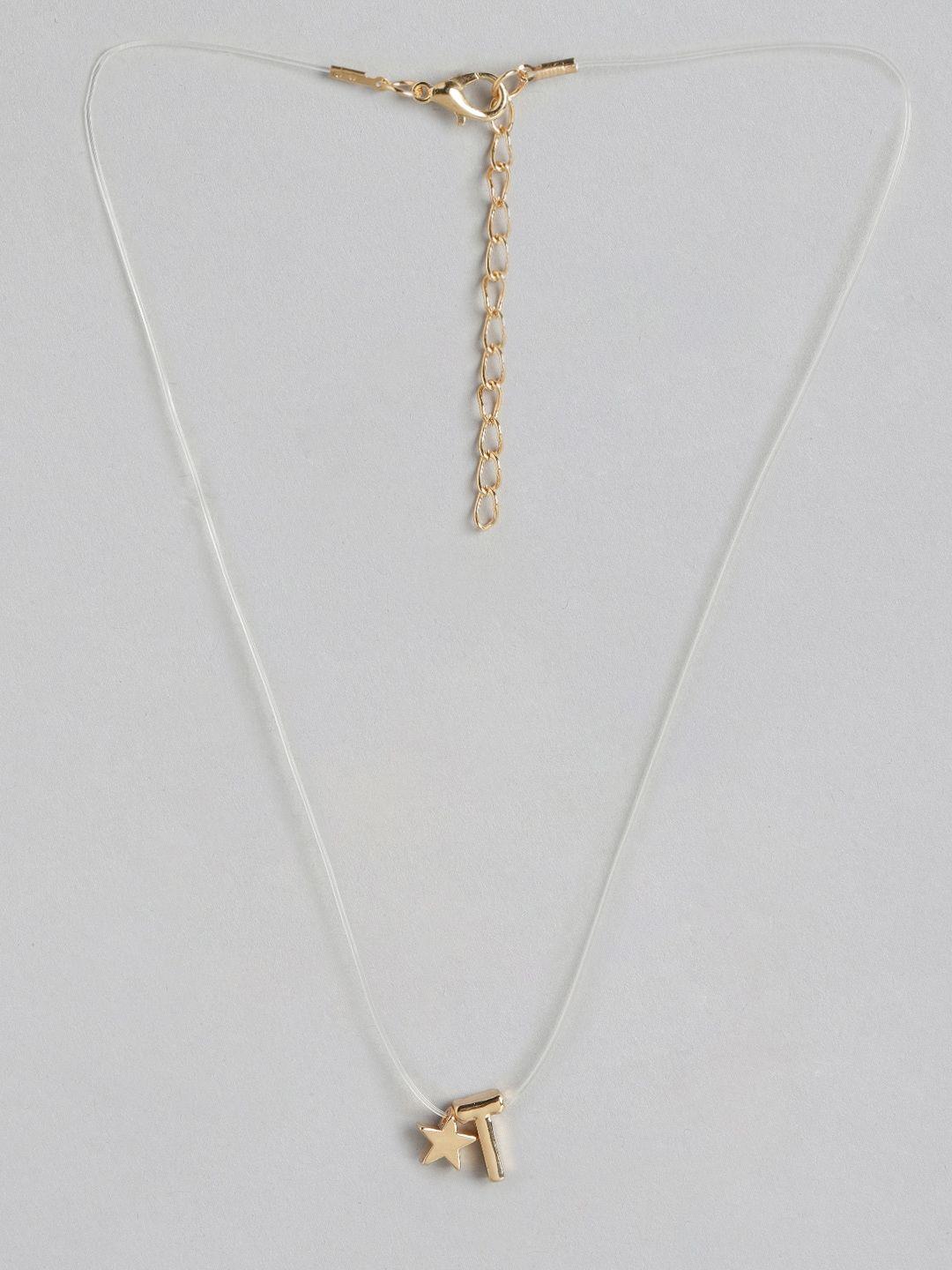 urbanic gold-toned & transparent charm detail necklace