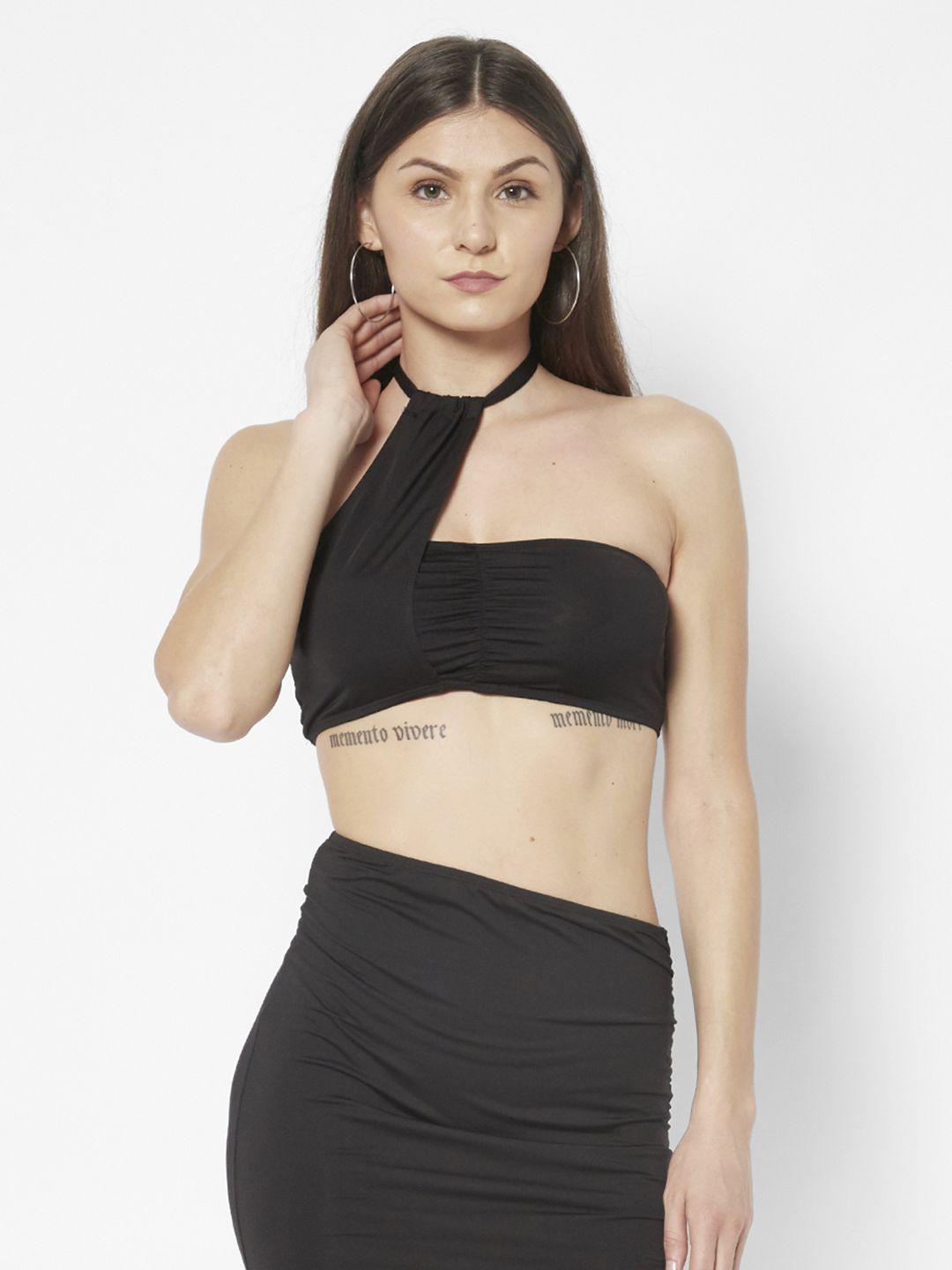 urbanic women black solid co-ord set