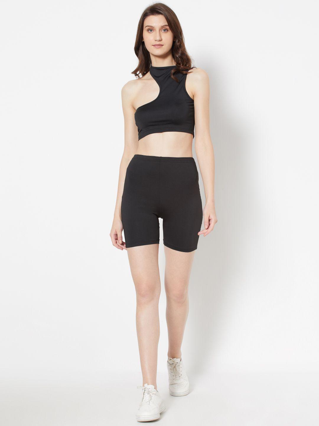 urbanic women black solid co-ord set