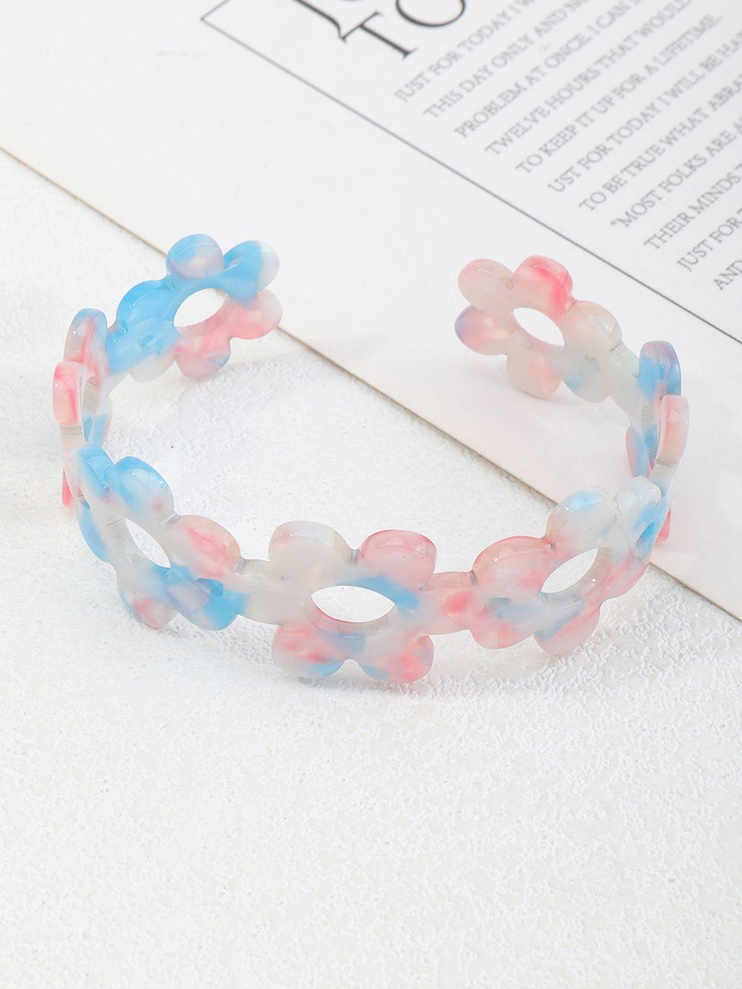 urbanic women pink & blue floral cuff bracelet