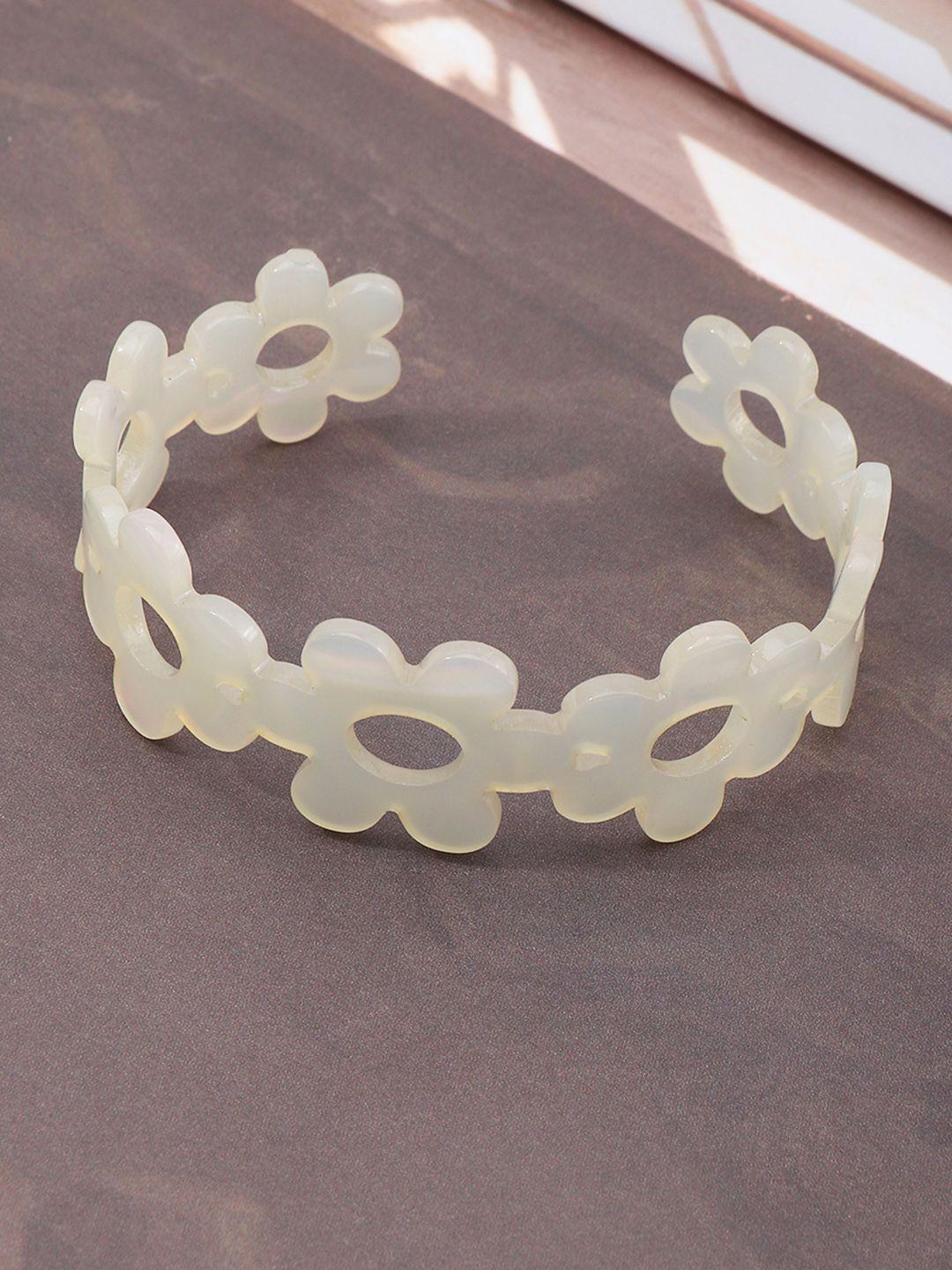 urbanic women white floral cuff bracelet