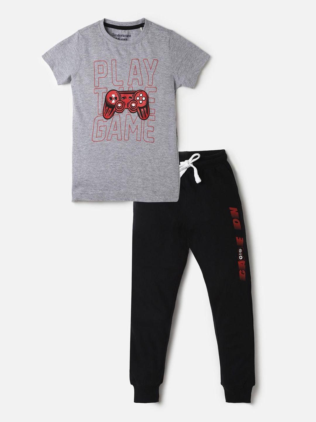 urbanmark-boys-grey-&-black-printed-t-shirt-with-trousers