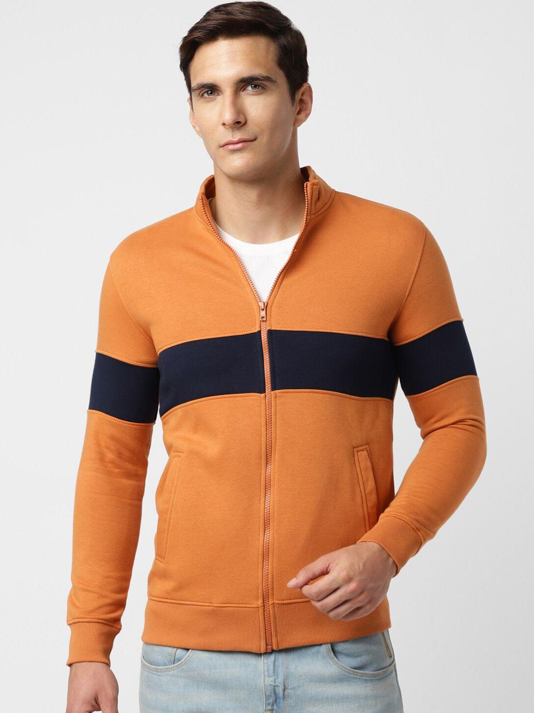 urbanmark colourblocked front-open sweatshirt