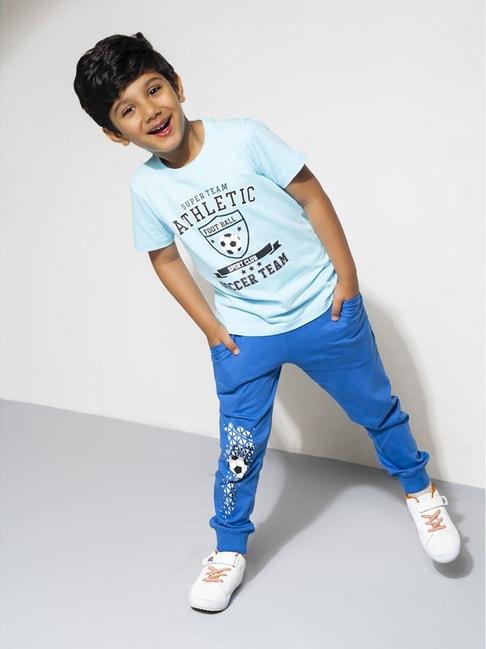 urbanmark-junior-blue-printed-t-shirt-with-trackpants