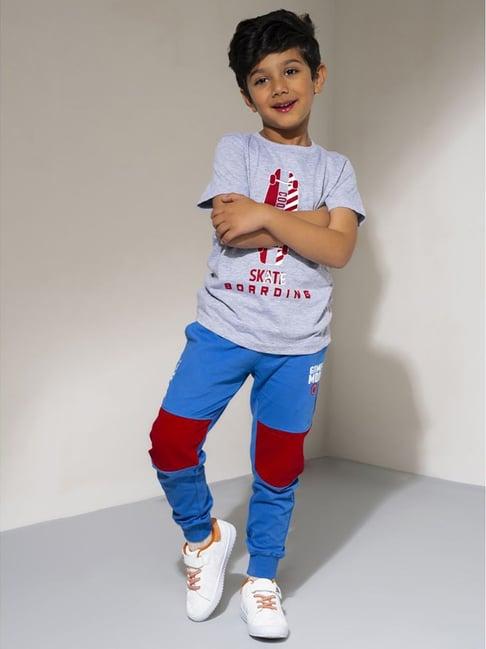 urbanmark-junior-grey-&-navy-printed-t-shirt-with-trackpants