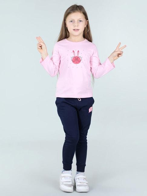 urbanmark-junior-pink-&-navy-printed-full-sleeves-t-shirt-with-joggers
