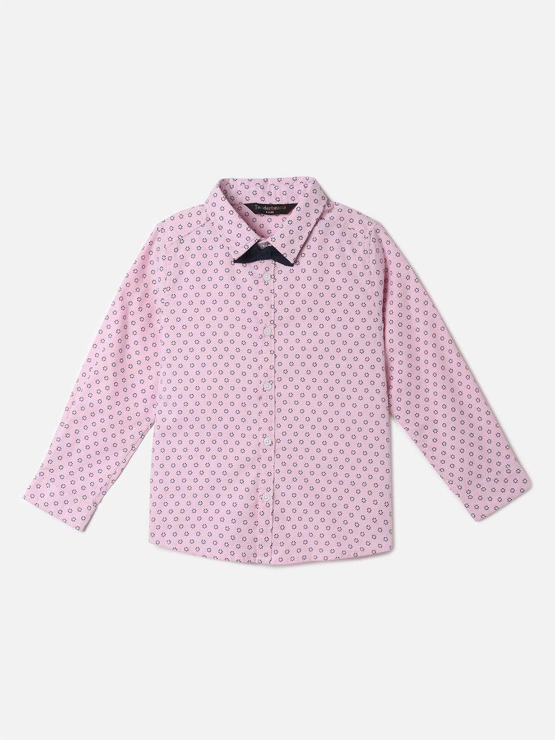 urbanmark boys micro ditsy printed spread collar cotton casual shirt