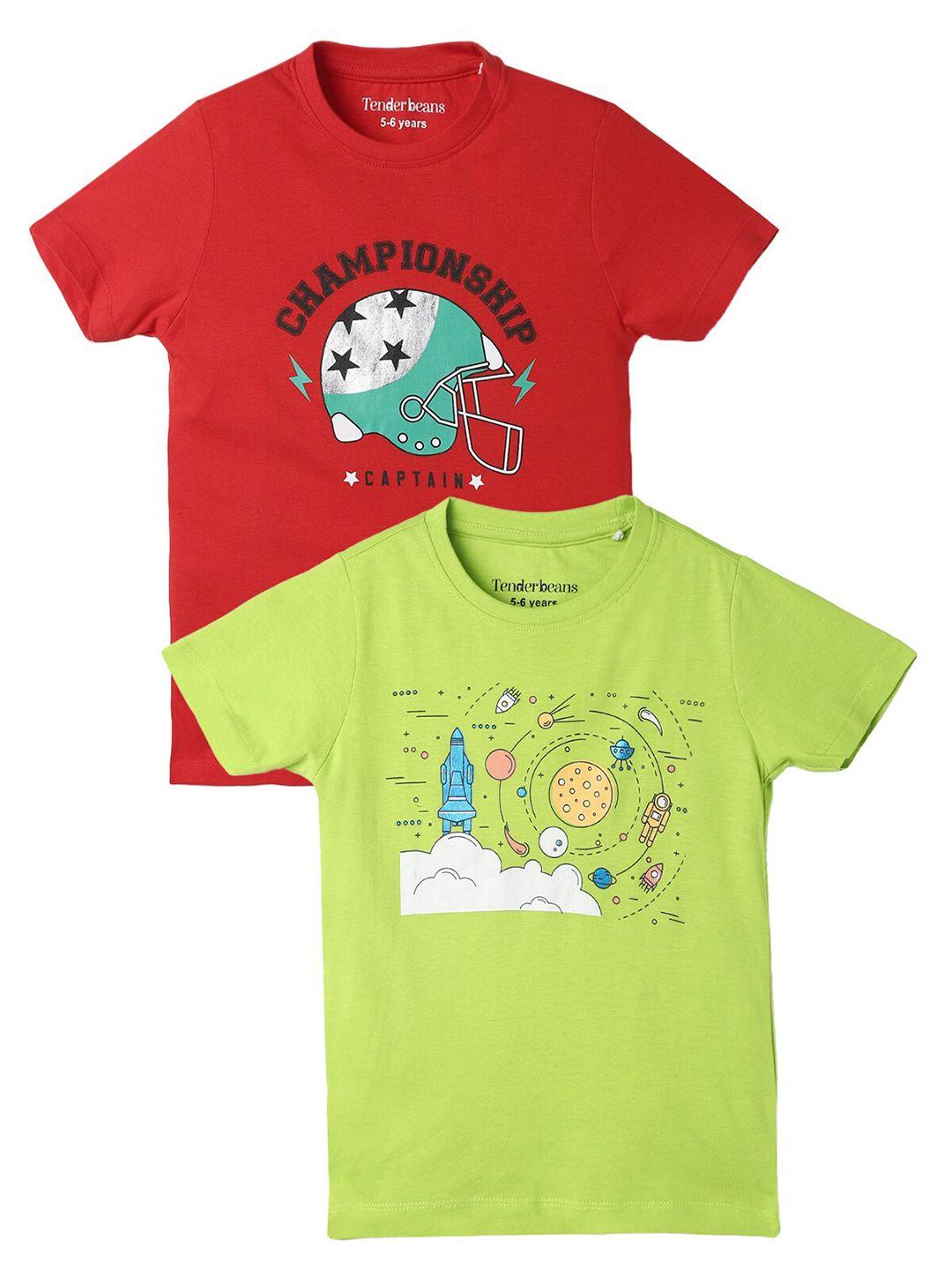 urbanmark boys pack of 2 graphic printed pure cotton t-shirt