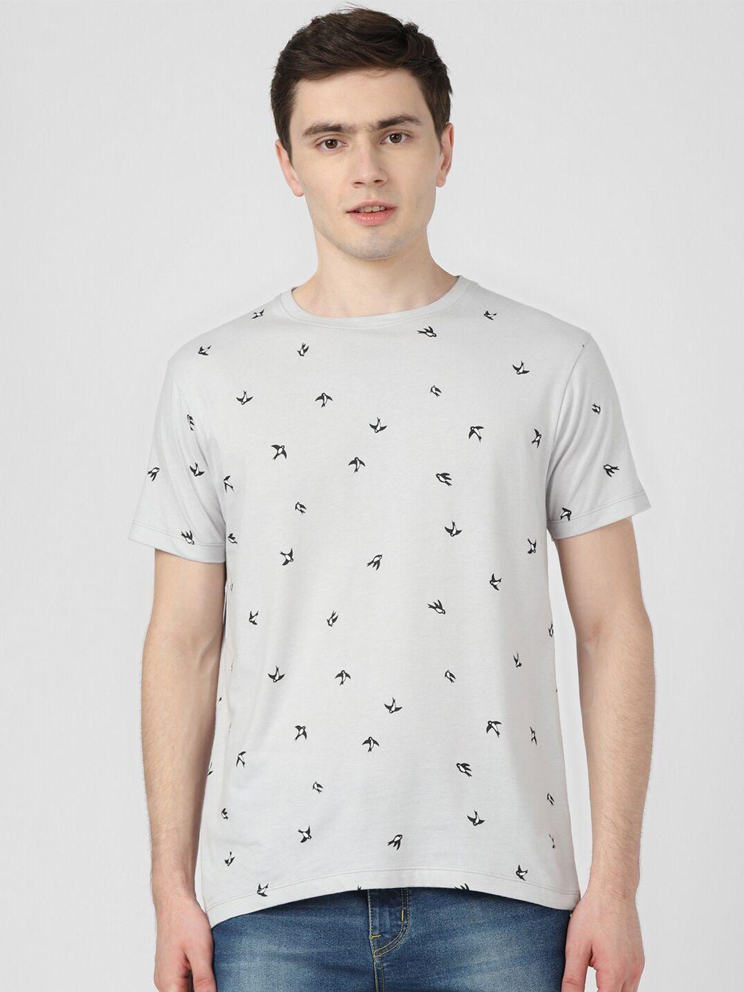 urbanmark conversational printed mandarin collar pure cotton t-shirt