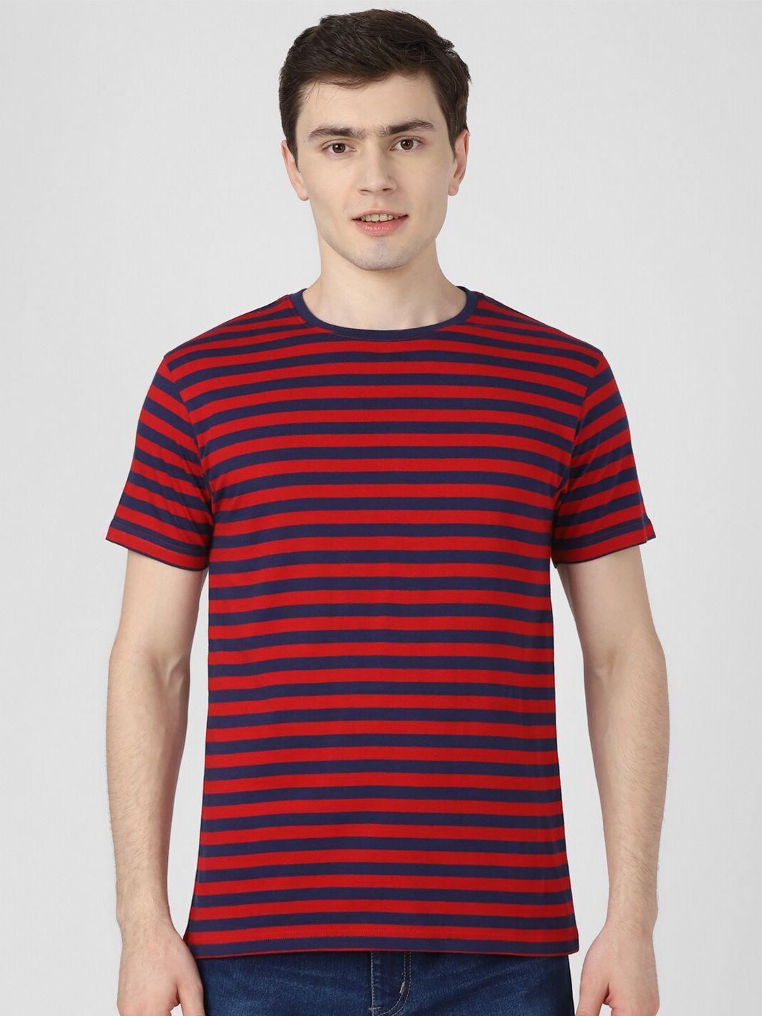 urbanmark striped pure cotton round neck t-shirt
