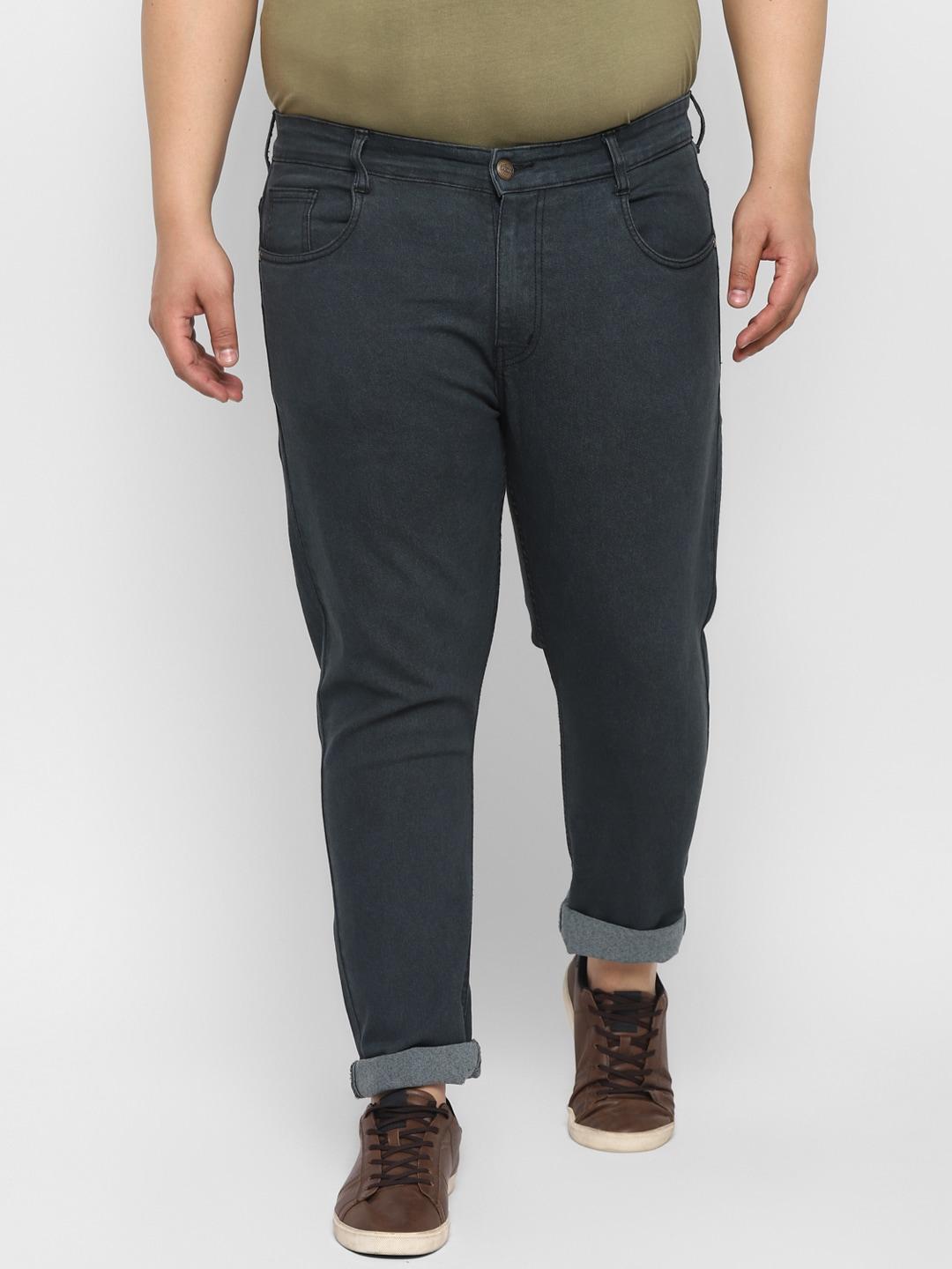 urbano plus men grey stretchable jeans