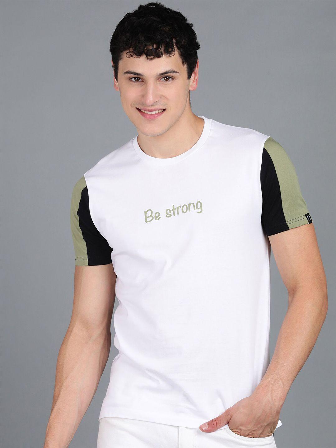 urbano fashion colourblocked pure cotton slim fit t-shirt