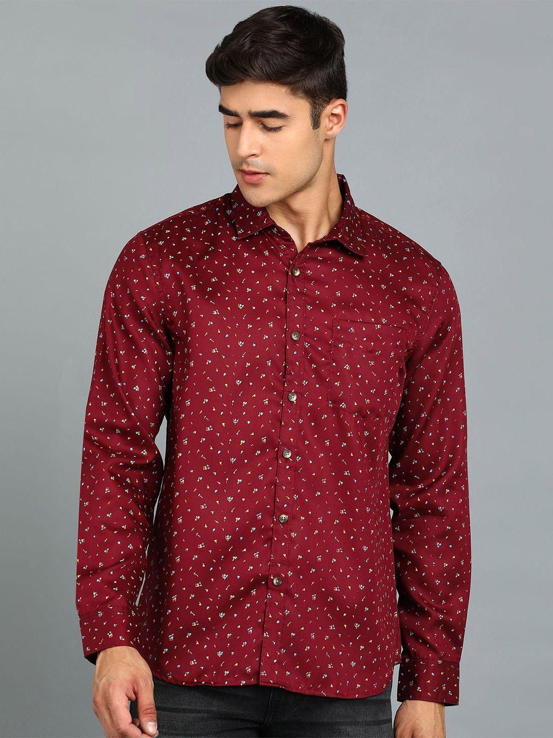 urbano fashion floral printed pure cotton shirt