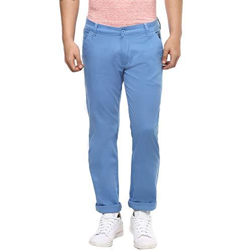 urbano fashion men's sky blue slim fit casual cotton chino pants stretch (chino-skyblue-28-02)