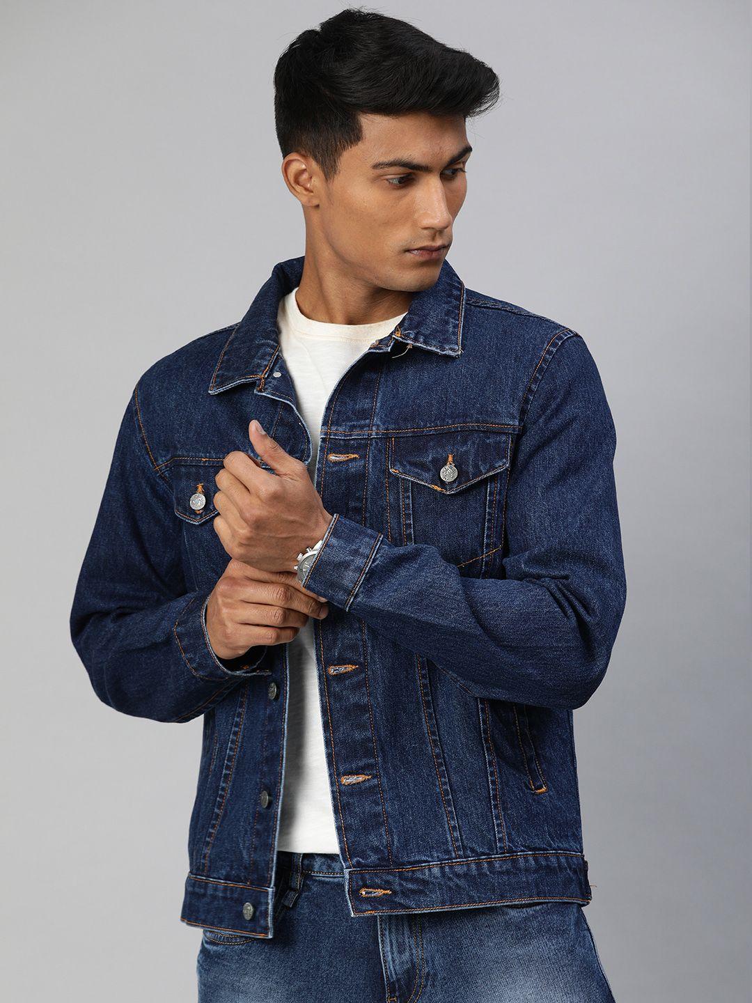 urbano fashion men blue washed denim jacket