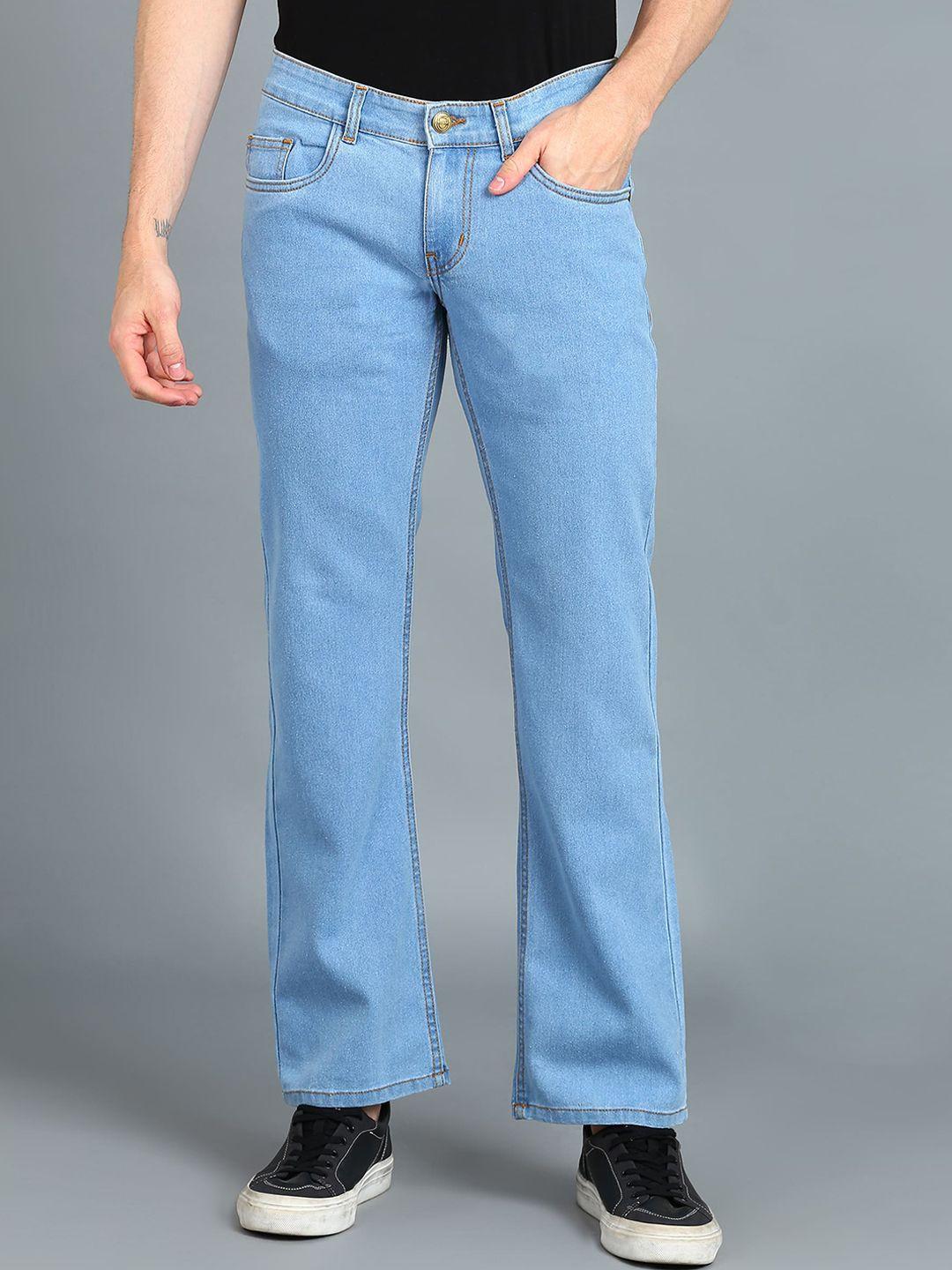urbano fashion men mid rise light fade stretchable bootcut jeans